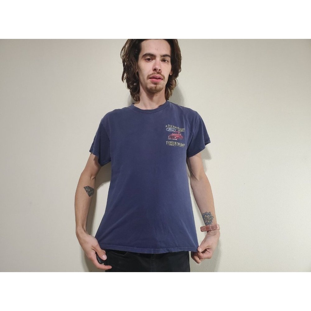 Ford "Workhorses" Front And Back Blue T Shirt Men's Size M